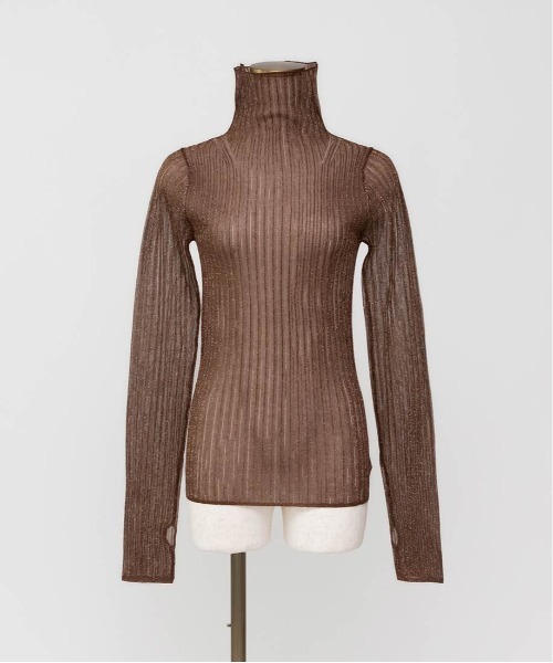 RANDA(ランダ)の「ラメシアーリブニットトップス(ニット/セーター・レディース・ピンク/グレー/ブラウン/ホワイト・FREE)」の12枚目の写真