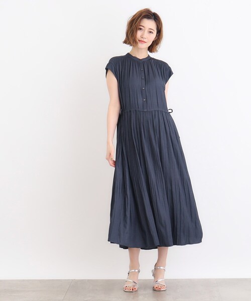 grove（グローブ）の「◆シャーリングプリーツワンピース（ワンピース・レディース・ネイビー/ブラック系/モスグリーン系・01/02/03/04/05）」の12枚目の写真