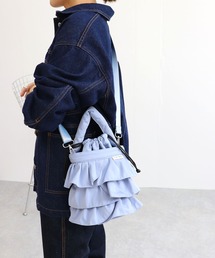 ナイロンフリル2way巾着ショルダーバッグ