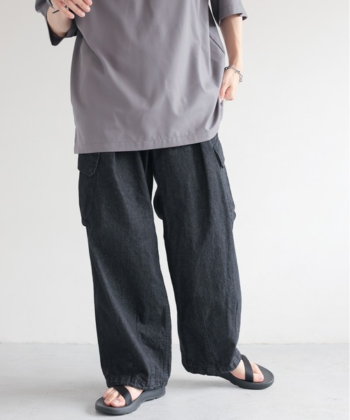 RAGEBLUE（レイジブルー）の「DENIM CARGO PANTS / デニムミリタリーカーゴパンツ/パラシュートパンツ（デニムパンツ・メンズ・ダークグレー/グレー/ブルー/ブルー系その他/ブルー系その他2・SMALL/MEDIUM/LARGE）」の12枚目の写真