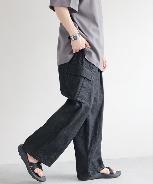 セール】DENIM CARGO PANTS / デニムミリタリーカーゴパンツ