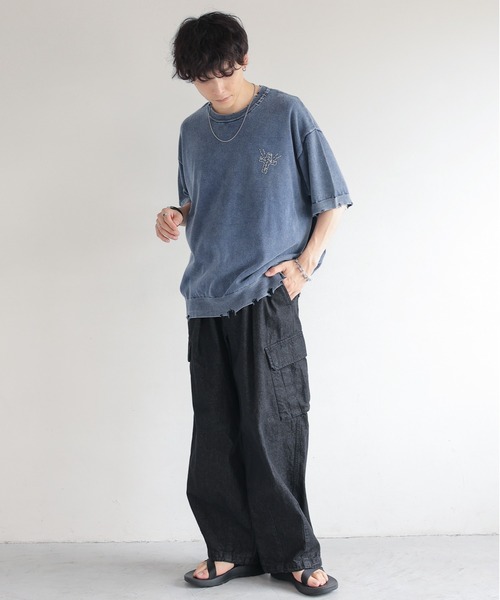 RAGEBLUE（レイジブルー）の「DENIM CARGO PANTS / デニムミリタリーカーゴパンツ/パラシュートパンツ（デニムパンツ・メンズ・ダークグレー/グレー/ブルー/ブルー系その他/ブルー系その他2・SMALL/MEDIUM/LARGE）」の16枚目の写真