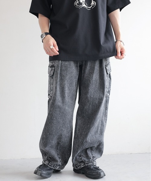 セール】DENIM CARGO PANTS / デニムミリタリーカーゴパンツ
