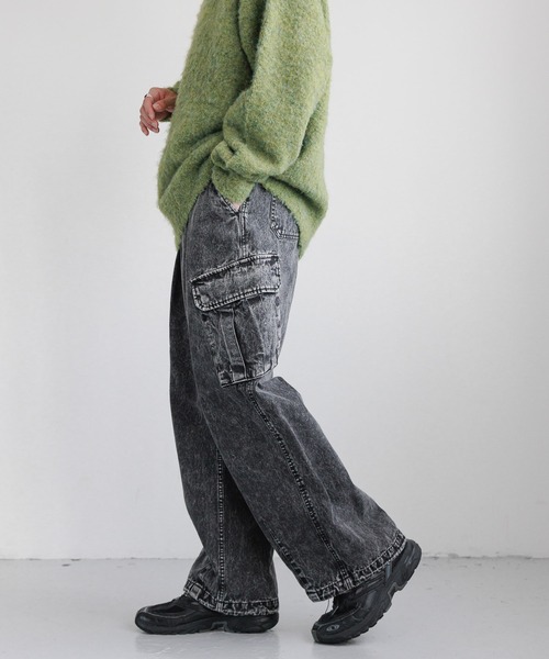 セール】DENIM CARGO PANTS / デニムミリタリーカーゴパンツ
