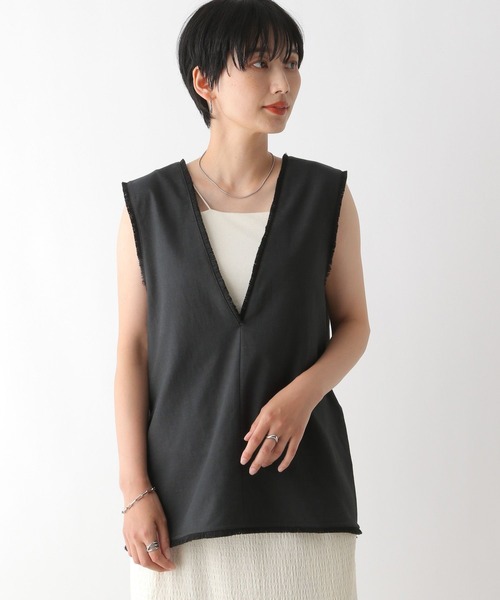 LEPSIM(レプシィム)の「リネン混フリンジベスト 124034(ベスト・レディース・アイボリー/チャコールグレー/カーキブラウン・FREE)」の9枚目の写真