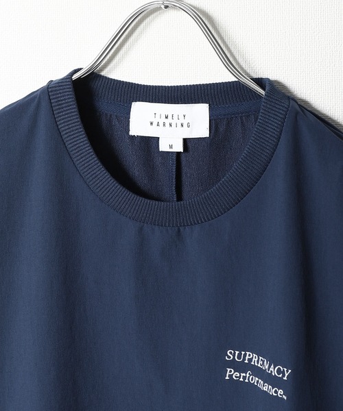 TIMELY WARNING（タイムリーワーニング）の「【TIMELY WARNING】ナイロンテック ワンポイント 刺繍 Tシャツ（Tシャツ/カットソー・メンズ・ブラック/カーキ/ネイビー・MEDIUM/LARGE/X-LARGE）」の4枚目の写真