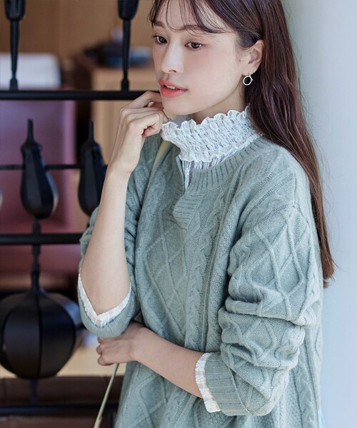 Tiaclasse（ティアクラッセ）の「【選べる4type】ハイネックカットソートップス（Tシャツ/カットソー・レディース・オフホワイト/ベージュ/ブラック/ホワイト・XL/XXL）」の15枚目の写真