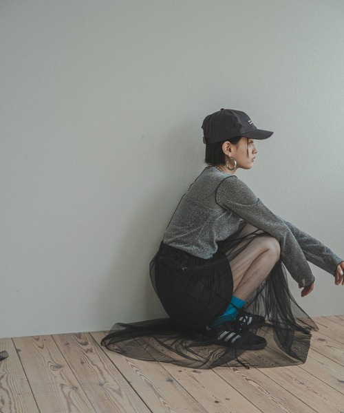 bohmal(ボマール)の「タフタ×チュールレイヤードスカート(スカート・レディース・ブラック・MEDIUM)」の12枚目の写真