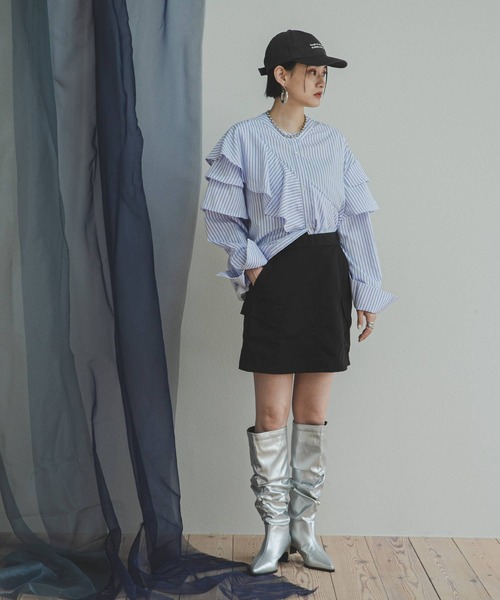 bohmal(ボマール)の「タフタ×チュールレイヤードスカート(スカート・レディース・ブラック・MEDIUM)」の15枚目の写真