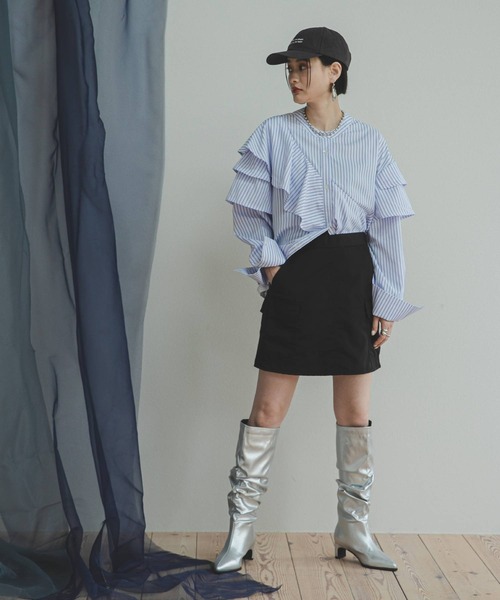 bohmal(ボマール)の「タフタ×チュールレイヤードスカート(スカート・レディース・ブラック・MEDIUM)」の16枚目の写真