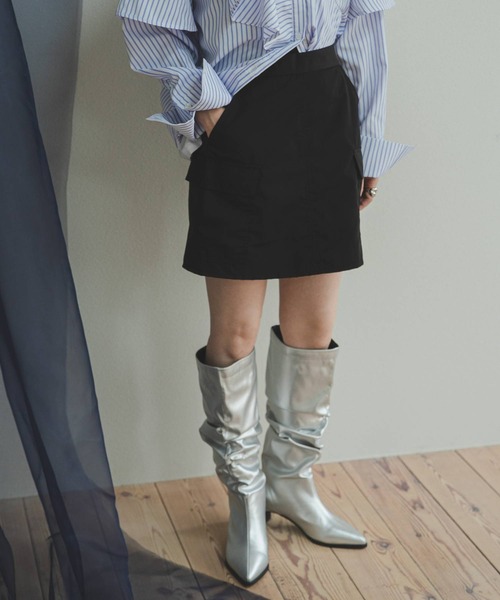bohmal(ボマール)の「タフタ×チュールレイヤードスカート(スカート・レディース・ブラック・MEDIUM)」の13枚目の写真