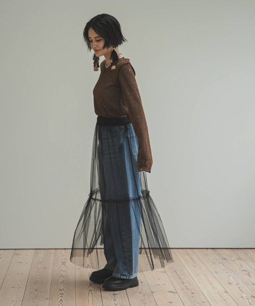 bohmal(ボマール)の「タフタ×チュールレイヤードスカート(スカート・レディース・ブラック・MEDIUM)」の20枚目の写真