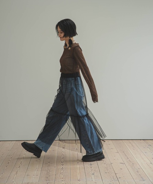 bohmal(ボマール)の「タフタ×チュールレイヤードスカート(スカート・レディース・ブラック・MEDIUM)」の21枚目の写真