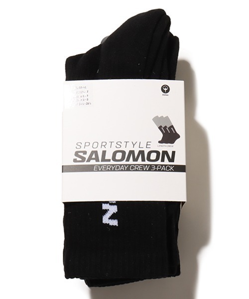 SALOMON（サロモン）の「SALOMON EVERYDAY CREW 3-PACK / サロモン エブリデイ クルー 3-パック（ソックス/靴下・メンズ・ブラック・S/M/L）」の2枚目の写真