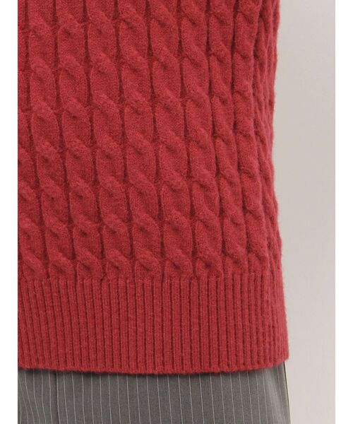 MERCURYDUO（マーキュリーデュオ）の「ミドル丈ボトルネックケーブルニット（ニット/セーター・レディース・レッド/グレー/アイボリー・FREE）」の22枚目の写真