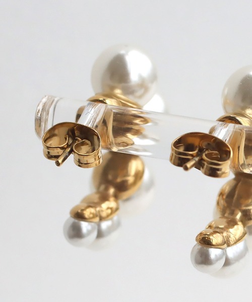 abaskdesign(アバスクデザイン)の「金属アレルギー対応 ミディアムパールフープステンレスピアス(ピアス(両耳用)・レディース・ゴールド・FREE)」の9枚目の写真