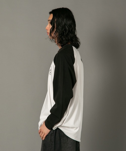 LB/S （エルビーエス）の「【SAVIER/サビアー】 ルーズフィットラグランロンT（Tシャツ/カットソー・メンズ・ブラック/ネイビー・MEDIUM/LARGE）」の4枚目の写真