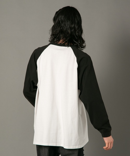 LB/S （エルビーエス）の「【SAVIER/サビアー】 ルーズフィットラグランロンT（Tシャツ/カットソー・メンズ・ブラック/ネイビー・MEDIUM/LARGE）」の5枚目の写真