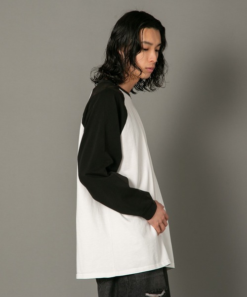 LB/S （エルビーエス）の「【SAVIER/サビアー】 ルーズフィットラグランロンT（Tシャツ/カットソー・メンズ・ブラック/ネイビー・MEDIUM/LARGE）」の6枚目の写真