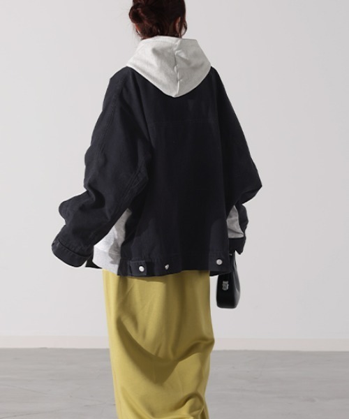 デニム×スウェット異素材アウター（デニムジャケット）｜HUG.U（ハグユー）