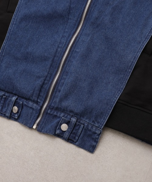 デニム×スウェット異素材アウター（デニムジャケット）｜HUG.U（ハグユー）