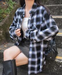 WEGO | WEGO/【24年秋冬新作】フリンジチェックBIGネルシャツ(シャツ/ブラウス)
