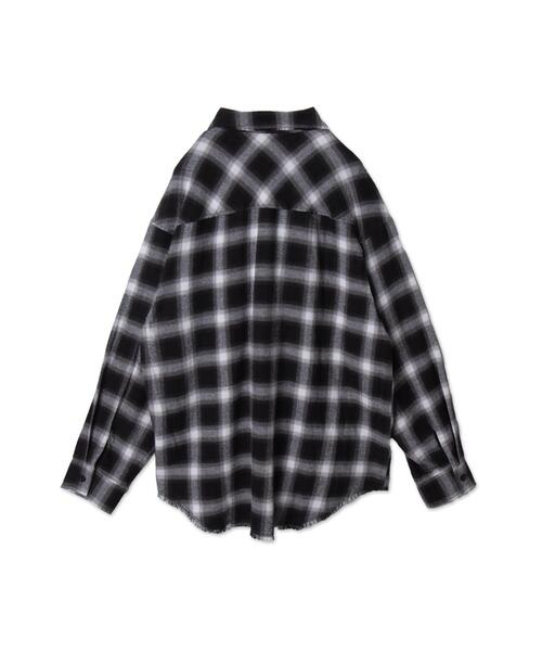 WEGO(ウィゴー)の「WEGO/フリンジチェックBIGネルシャツ(シャツ/ブラウス・レディース・ブラウン系その他2/ブラック系その他2・FREE)」の9枚目の写真
