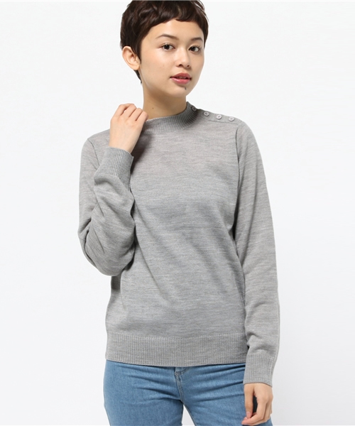 CIAOPANIC（チャオパニック）の「【Ciaopanic】　AC/WハイネックP/O（ニット/セーター・レディース・ホワイト/グレー/ネイビー/マスタード・FREE）」の2枚目の写真