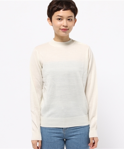 CIAOPANIC（チャオパニック）の「【Ciaopanic】　AC/WハイネックP/O（ニット/セーター・レディース・ホワイト/グレー/ネイビー/マスタード・FREE）」の5枚目の写真