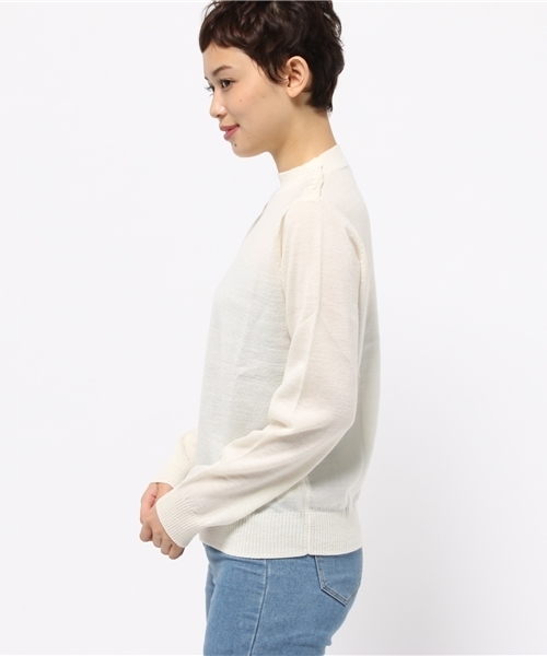 CIAOPANIC（チャオパニック）の「【Ciaopanic】　AC/WハイネックP/O（ニット/セーター・レディース・ホワイト/グレー/ネイビー/マスタード・FREE）」の6枚目の写真