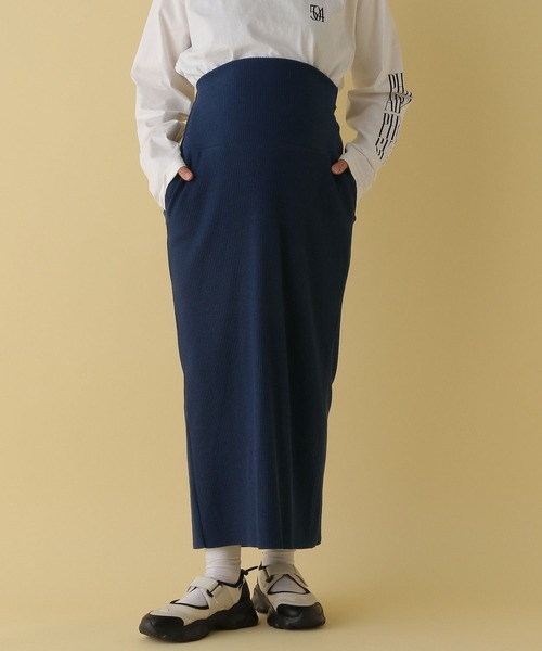 セール】【産前・産後対応】マタニティ／リブナロースカート 133328