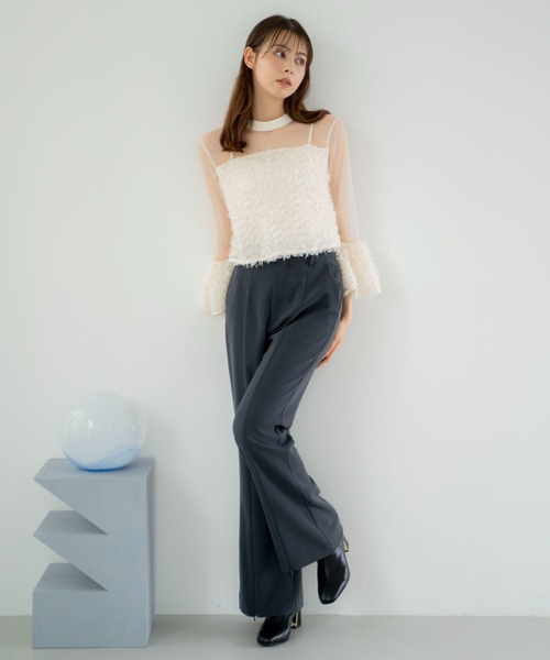 NOELA(ノエラ)の「セミフレア2WAYパンツ(その他パンツ・レディース・モカ/オフホワイト/チャコールグレー・S/M)」の3枚目の写真