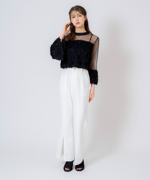 NOELA(ノエラ)の「セミフレア2WAYパンツ(その他パンツ・レディース・モカ/オフホワイト/チャコールグレー・S/M)」の6枚目の写真