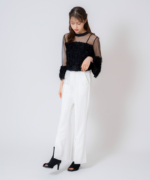 NOELA(ノエラ)の「セミフレア2WAYパンツ(その他パンツ・レディース・モカ/オフホワイト/チャコールグレー・S/M)」の7枚目の写真