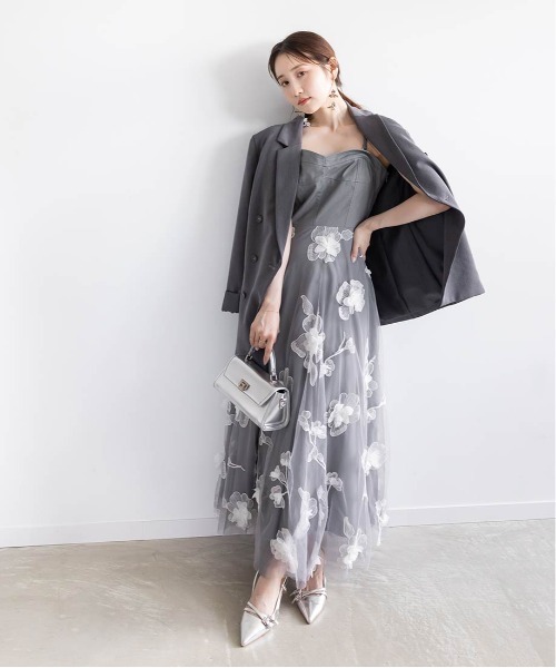 RANDA（ランダ）の「3Dフラワービスチェワンピース（ワンピース）」 - WEAR