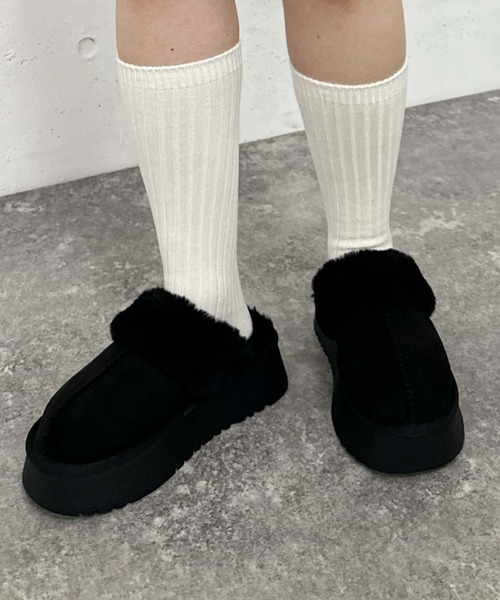 archives（アルシーヴ）の「ムートンバブーシュ（その他シューズ・レディース・ブラック/ベージュ・MEDIUM/LARGE）」の9枚目の写真
