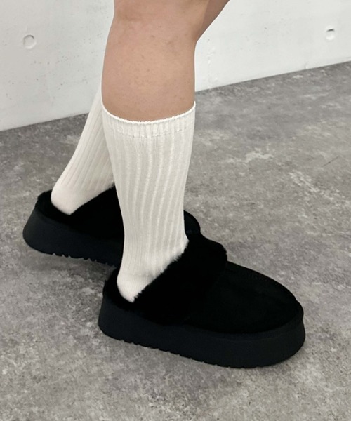 archives（アルシーヴ）の「ムートンバブーシュ（その他シューズ・レディース・ブラック/ベージュ・MEDIUM/LARGE）」の10枚目の写真