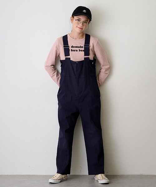 pom ponette junior（ポンポネットジュニア）の「【AMI】ハイウエストサロペット（サロペット/オーバーオール・キッズ・ブラック/ネイビー・L/M）」の15枚目の写真
