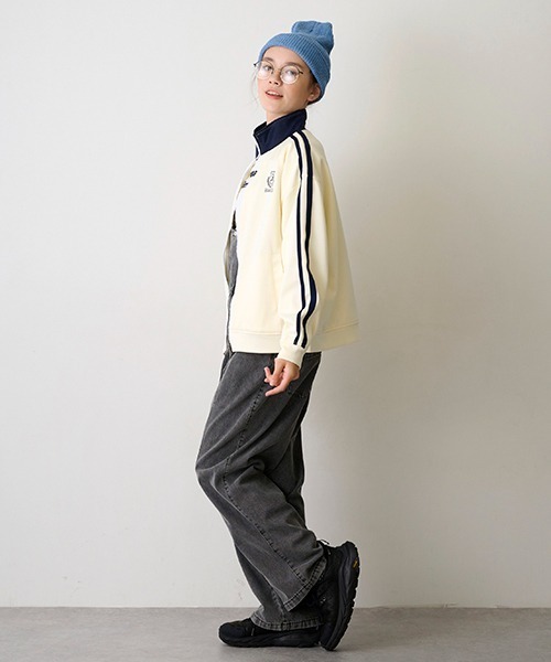 pom ponette junior（ポンポネットジュニア）の「【AMI】ハイウエストサロペット（サロペット/オーバーオール・キッズ・ブラック/ネイビー・L/M）」の4枚目の写真
