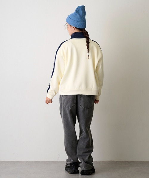 pom ponette junior（ポンポネットジュニア）の「【AMI】ハイウエストサロペット（サロペット/オーバーオール・キッズ・ブラック/ネイビー・L/M）」の3枚目の写真