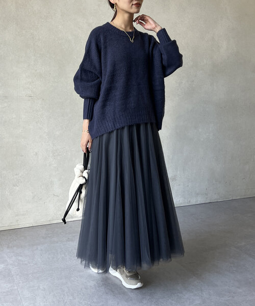 Chez toi(シェトワ)の「ヤクライクショートニットプルオーバー(ニット/セーター・レディース・ライトグレー/ネイビー/ピンク・FREE)」の5枚目の写真