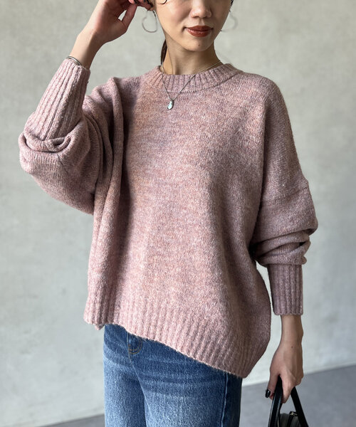 Chez toi(シェトワ)の「ヤクライクショートニットプルオーバー(ニット/セーター・レディース・ライトグレー/ネイビー/ピンク・FREE)」の10枚目の写真