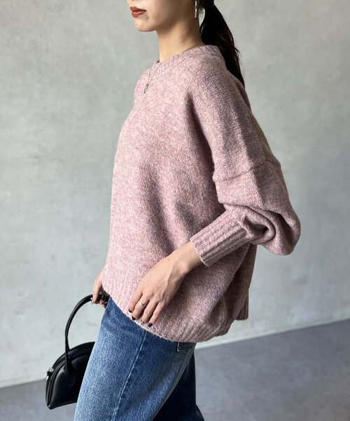 Chez toi(シェトワ)の「ヤクライクショートニットプルオーバー(ニット/セーター・レディース・ライトグレー/ネイビー/ピンク・FREE)」の11枚目の写真