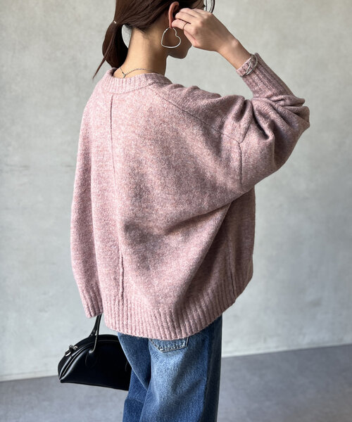 Chez toi(シェトワ)の「ヤクライクショートニットプルオーバー(ニット/セーター・レディース・ライトグレー/ネイビー/ピンク・FREE)」の12枚目の写真