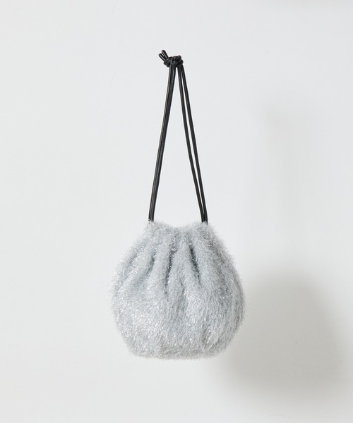 COLONY 2139（コロニートゥーワンスリーナイン）の「ラメシャギー巾着（ショルダーバッグ・レディース・ホワイト/ブラック・FREE）」の3枚目の写真