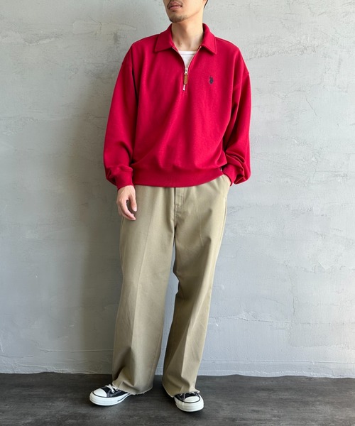 U.S. POLO ASSN.（ユーエスポロアッスン）の「[U.S. POLO ASSN./ユーエスポロアッスン] 別注 ワンポイントロゴ刺繍 ハーフジップポロスウェット（スウェット・レディース・ブラック/グレー/ネイビー/レッド・L/M/S/XL）」の22枚目の写真