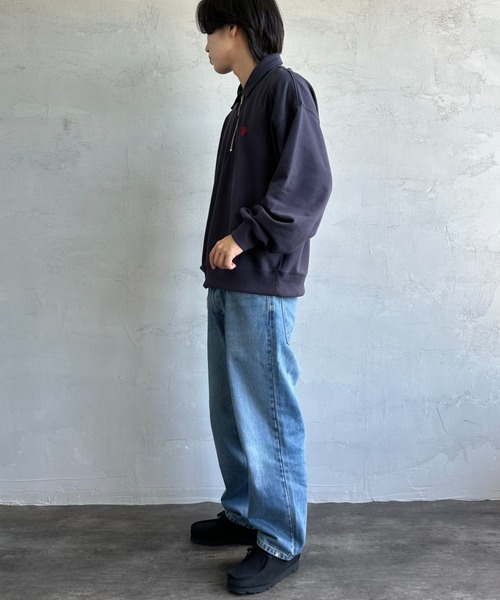 U.S. POLO ASSN.（ユーエスポロアッスン）の「[U.S. POLO ASSN./ユーエスポロアッスン] 別注 ワンポイントロゴ刺繍 ハーフジップポロスウェット（スウェット・レディース・ブラック/グレー/ネイビー/レッド・L/M/S/XL）」の6枚目の写真