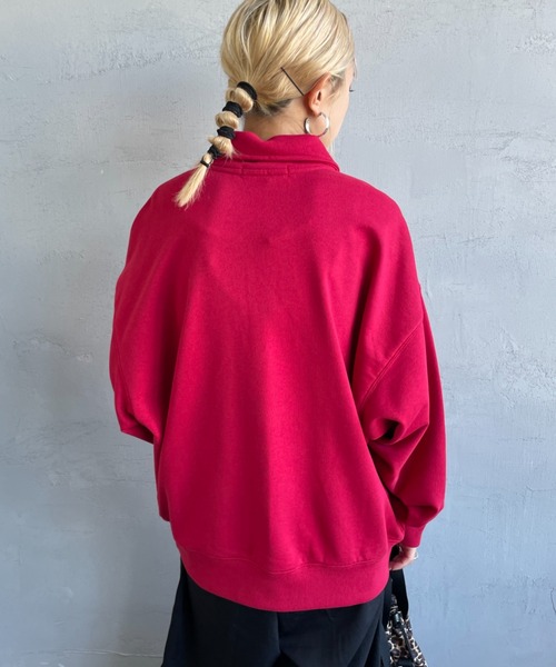 U.S. POLO ASSN.（ユーエスポロアッスン）の「[U.S. POLO ASSN./ユーエスポロアッスン] 別注 ワンポイントロゴ刺繍 ハーフジップポロスウェット（スウェット・レディース・ブラック/グレー/ネイビー/レッド・L/M/S/XL）」の15枚目の写真