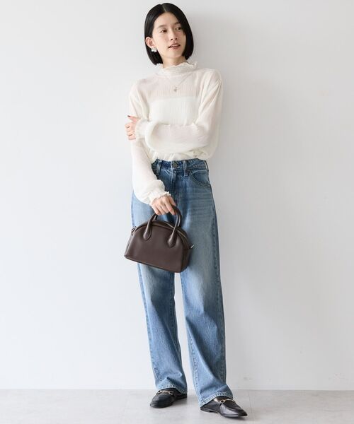 AMERICAN HOLIC(アメリカンホリック)の「マジョリカプリーツハイネックブラウス(シャツ/ブラウス・レディース・ブラック/アイボリー・L/M)」の8枚目の写真