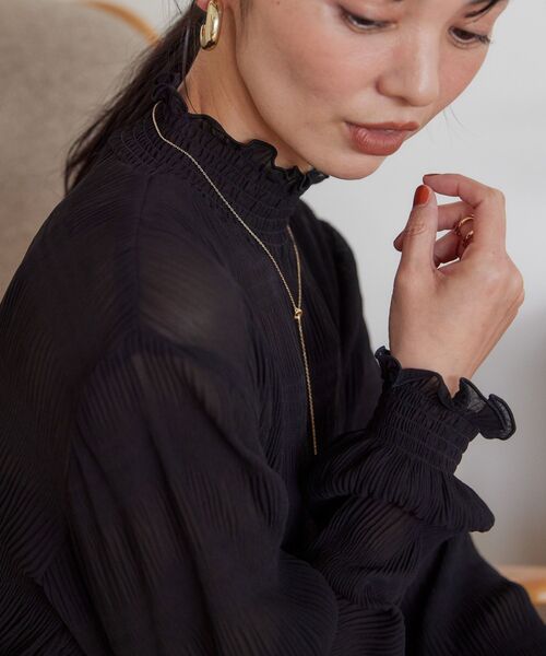 AMERICAN HOLIC(アメリカンホリック)の「マジョリカプリーツハイネックブラウス(シャツ/ブラウス・レディース・ブラック/アイボリー・L/M)」の13枚目の写真